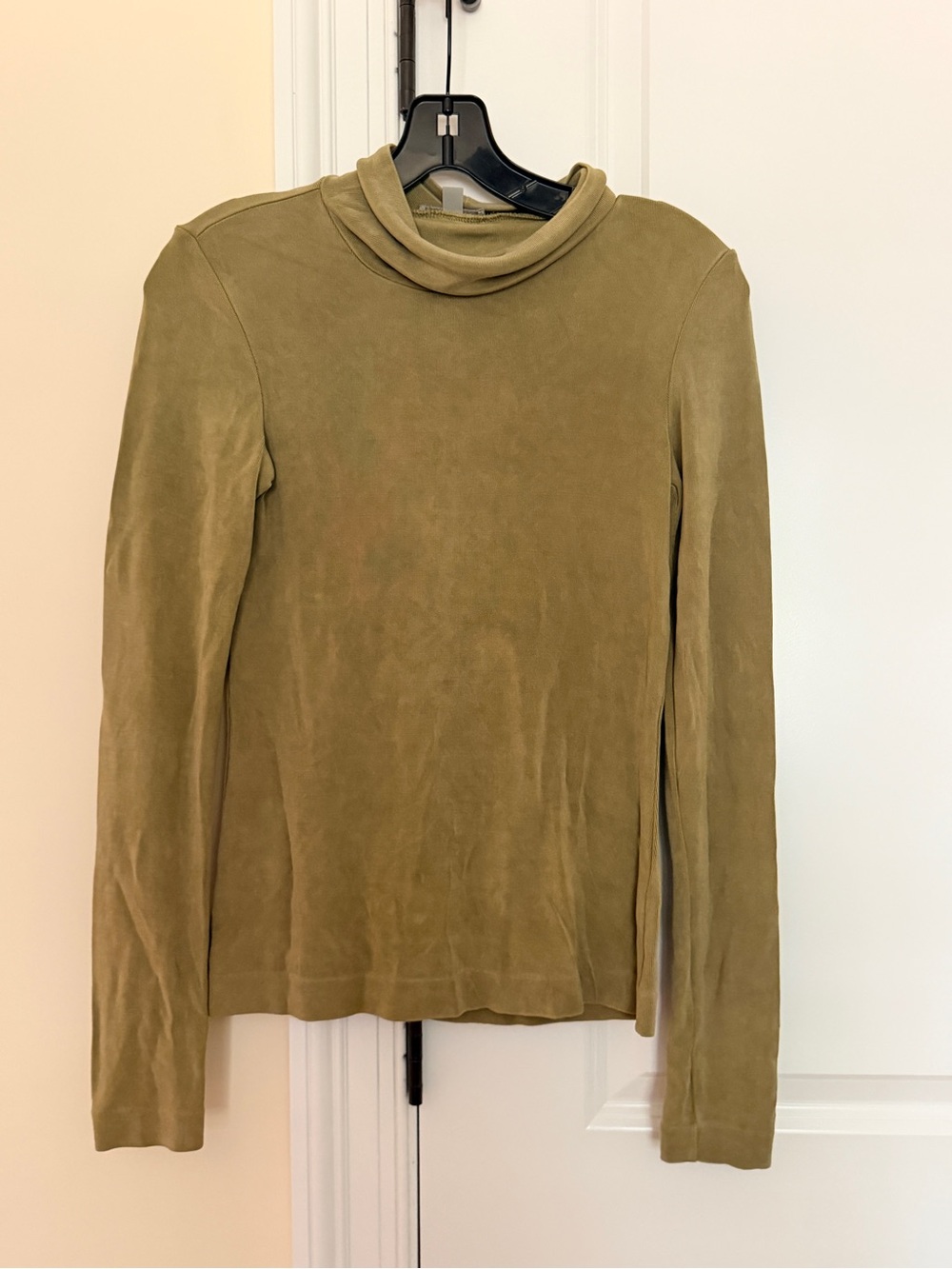 COS Olive Green Turtleneck Top